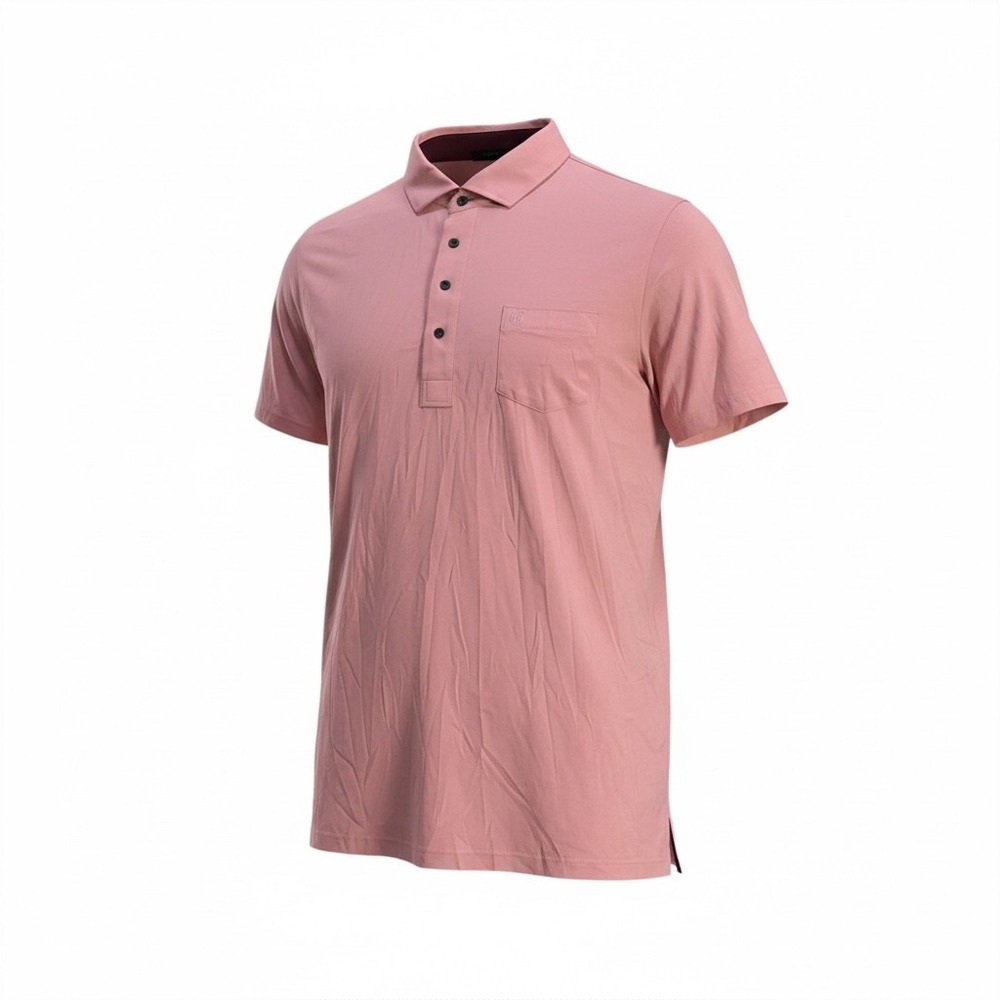 Greyson Mens XL Pima Cotton Blend Short Sleeve Polo Shirt Pink Chest Pocket Logo